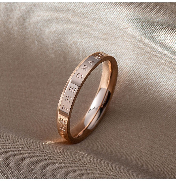 Women’s personalized statement ring with engraved message Nin Boutique