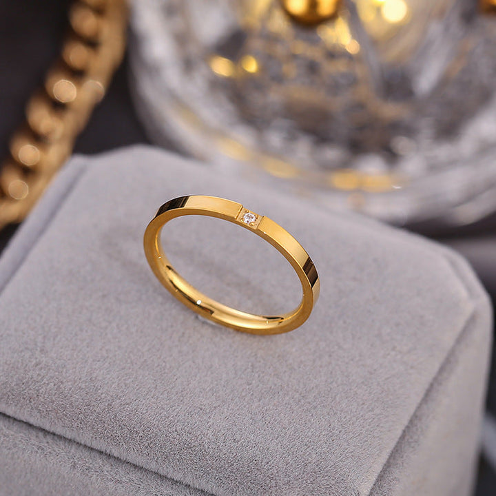 Ladies ring with elegant minimalism and sparkling zirconia Nin Boutique