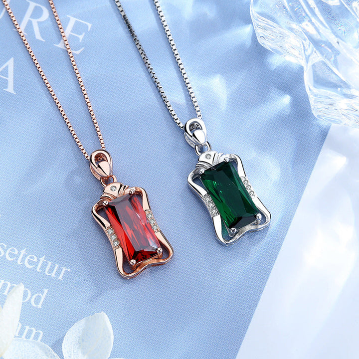 Ladies necklace with ornate pendant and sparkling zirconia stones Nin Boutique