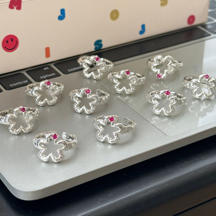 Women Open Ring with Floral Design Nin Boutique