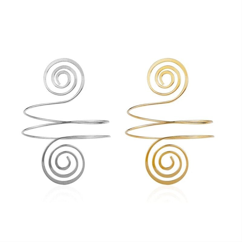 Women's Open Bangle in Artistic Spiral Pattern Nin Boutique