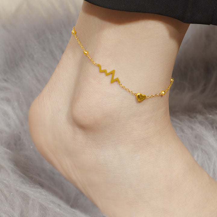 Women Heartbeat Charm Anklet Nin Boutique