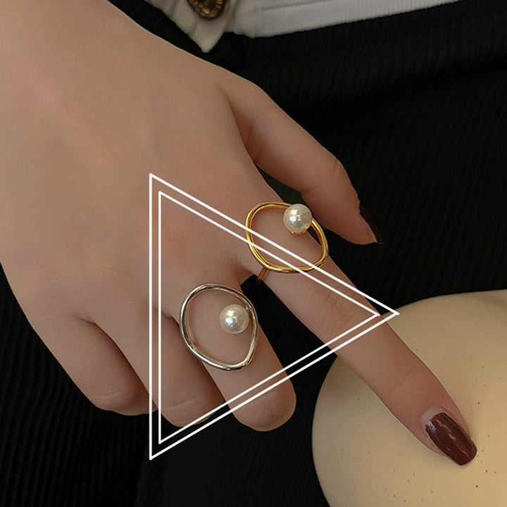 Ladies Open Ring with Unique Pearl Design Nin Boutique