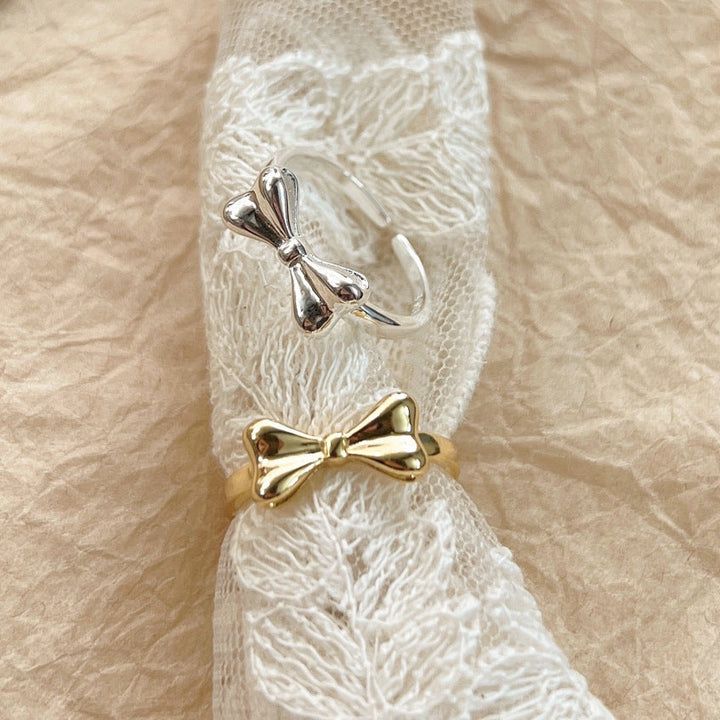 Women's Open Ring with Artistic Bow Design Nin Boutique