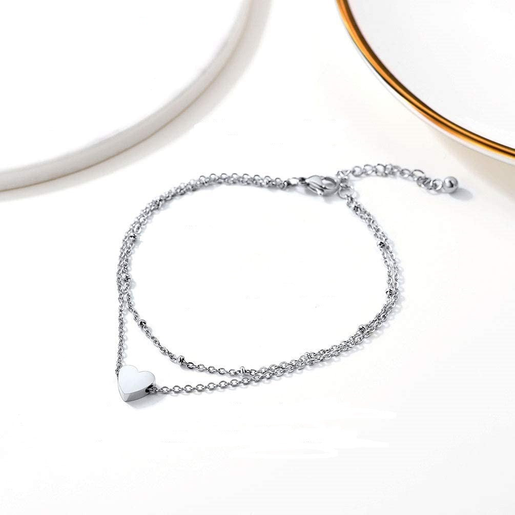 Ladies ankle bracelet with heart-shaped charms and delicate design Nin Boutique