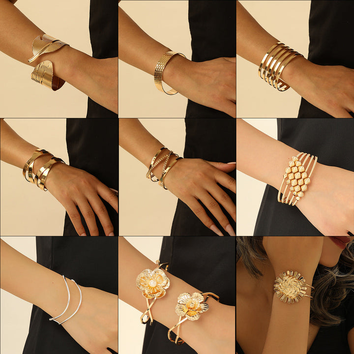 Women's Open Cuff Bracelet with Elegant Curved Design Nin Boutique