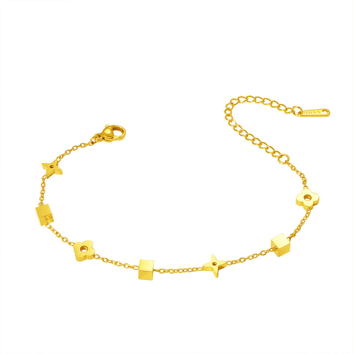 Ladies fashionable ankle bracelet with geometric pendants Nin Boutique