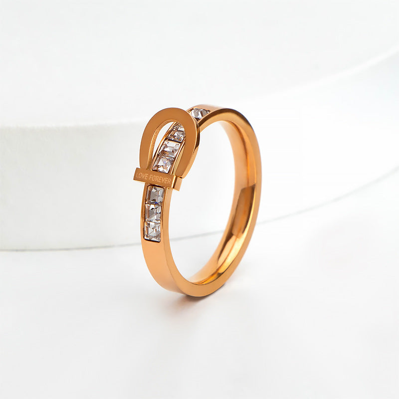 Women Stylish Fashionable Ring with Shiny Zirconia Stones Nin Boutique