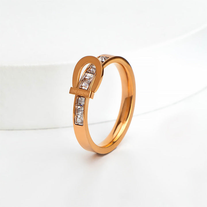 Women Stylish Fashionable Ring with Shiny Zirconia Stones Nin Boutique