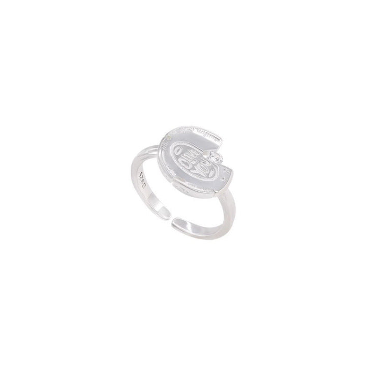 Women's ring with unique hand symbol and sparkling stone Nin Boutique