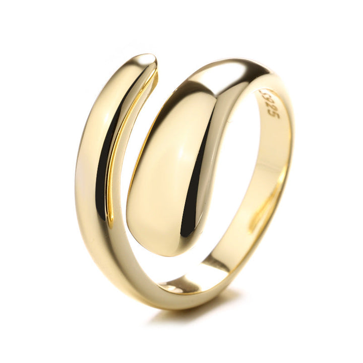 Women's open ring with modern wave design Nin Boutique
