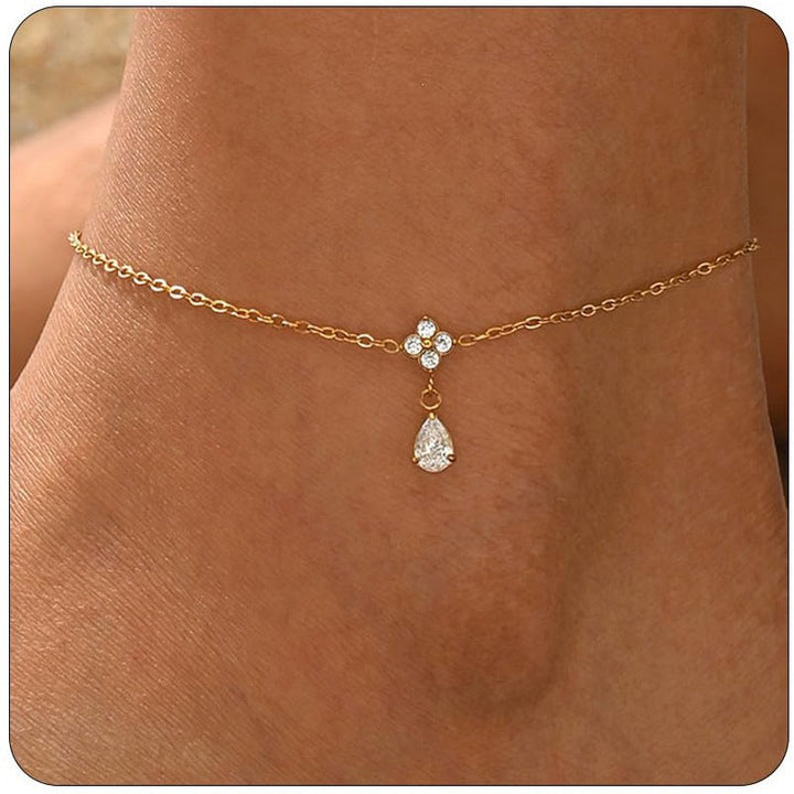 Women's anklet with a delicate design and sparkling zirconia Nin Boutique