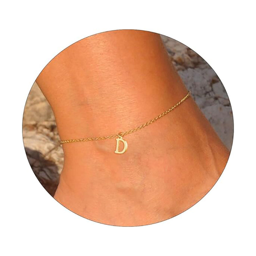 Women's ankle bracelet with personalized initial Nin Boutique