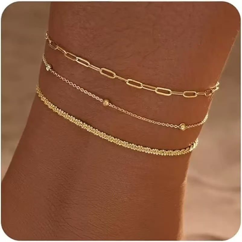 Ladies elegant ankle bracelet with sparkling zirconia elements Nin Boutique