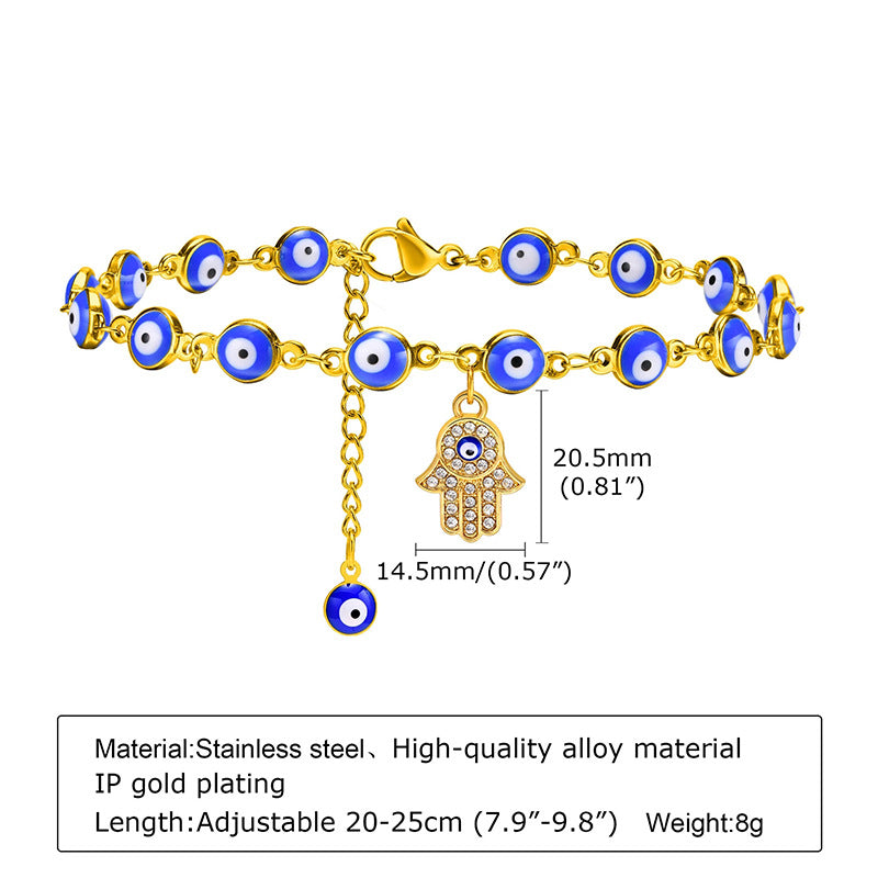 Women’s fashionable ankle bracelet with mystical protective charm Nin Boutique