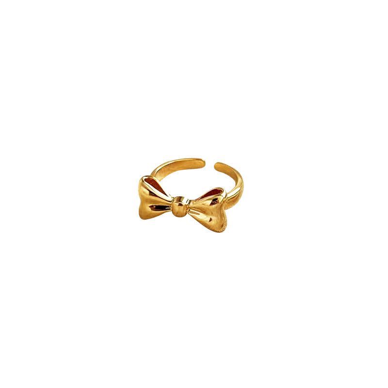 Women's ring with playful bow motif made of high-quality stainless steel Nin Boutique