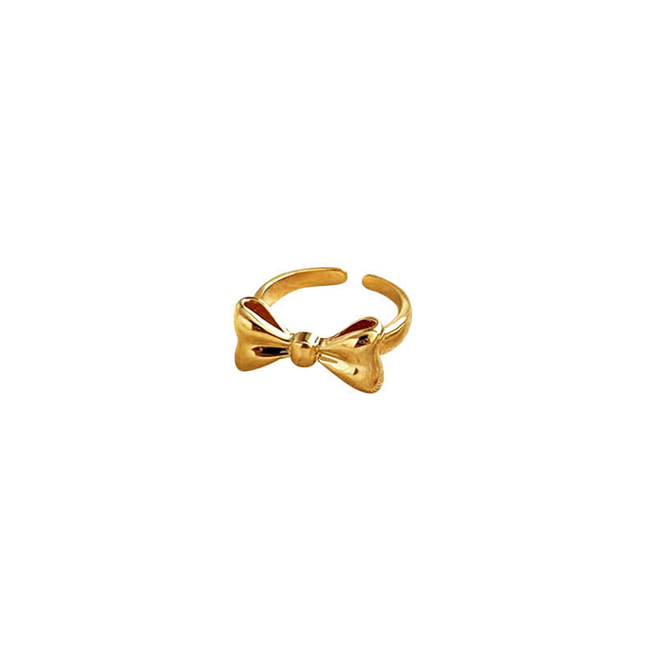 Women's ring with playful bow motif made of high-quality stainless steel Nin Boutique