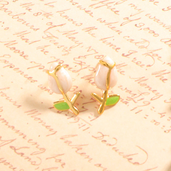 Ladies earrings in artistic rose design Nin Boutique 1784077380