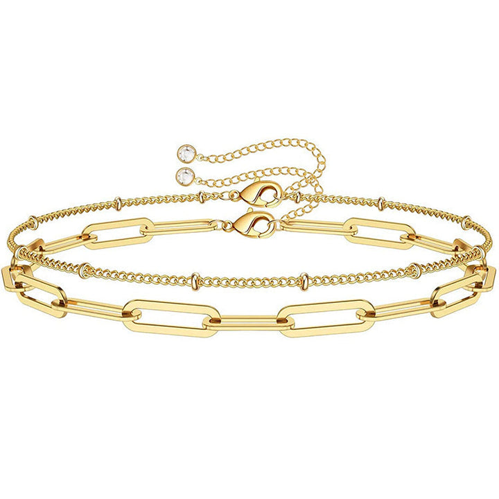Women ankle bracelet with delicate chain design and adjustable closure Nin Boutique