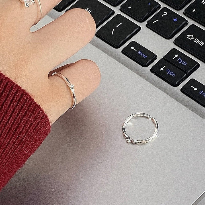 Ladies delicate ring with sparkling zircon Nin Boutique