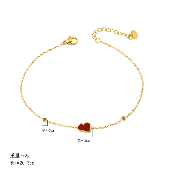 Ladies delicate anklet with red heart and sparkling crystal accents Nin Boutique