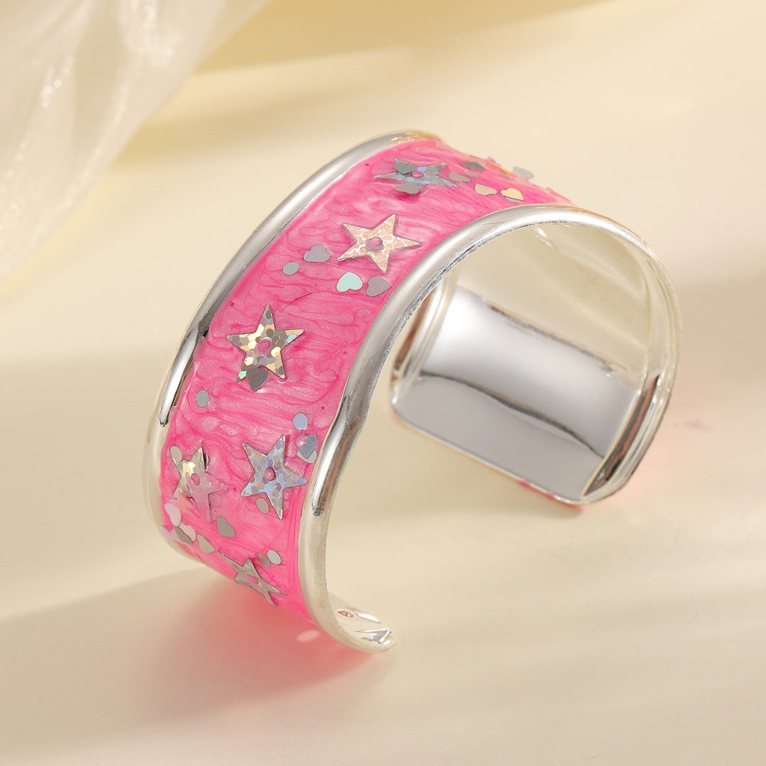 Women's Open Bracelet with Sparkling Star Motif Nin Boutique
