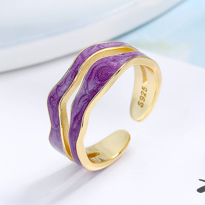 Women's Open Ring with elegant, curved design and tasteful color gradients Nin Boutique