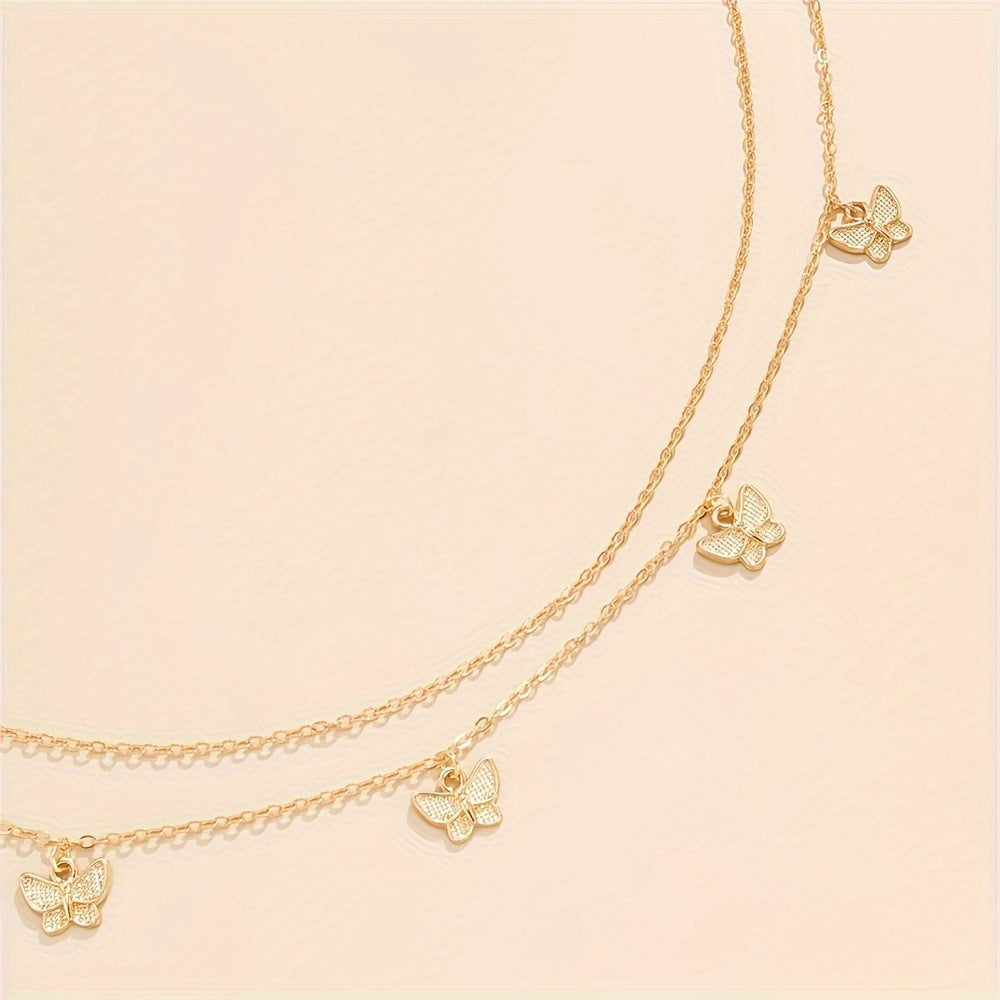 Women's delicate ankle bracelet with filigree butterfly design Nin Boutique
