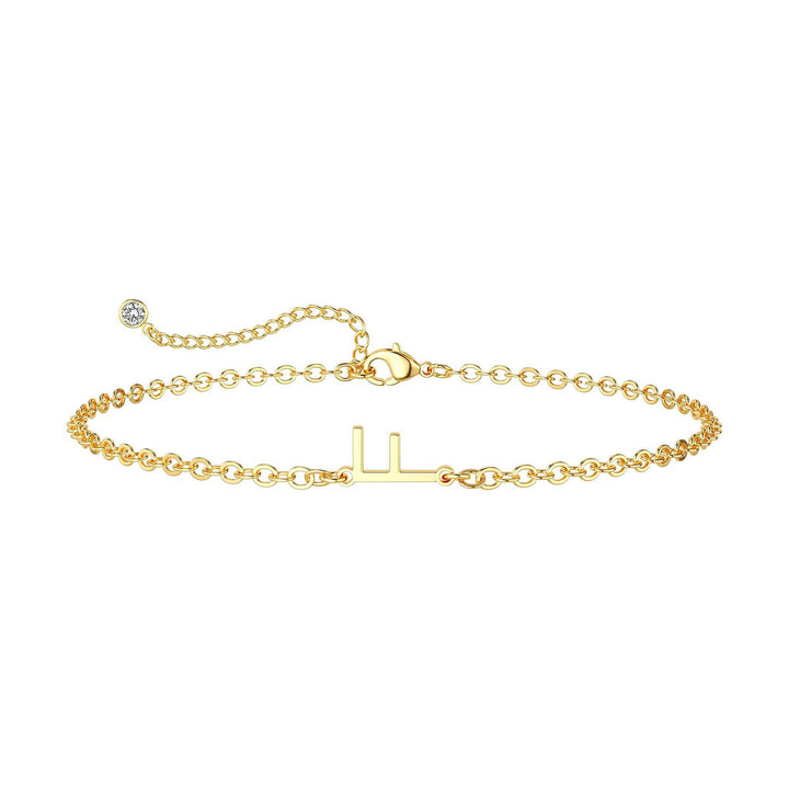 Women’s ankle bracelet with personalized initial and sparkling zirconia detail Nin Boutique