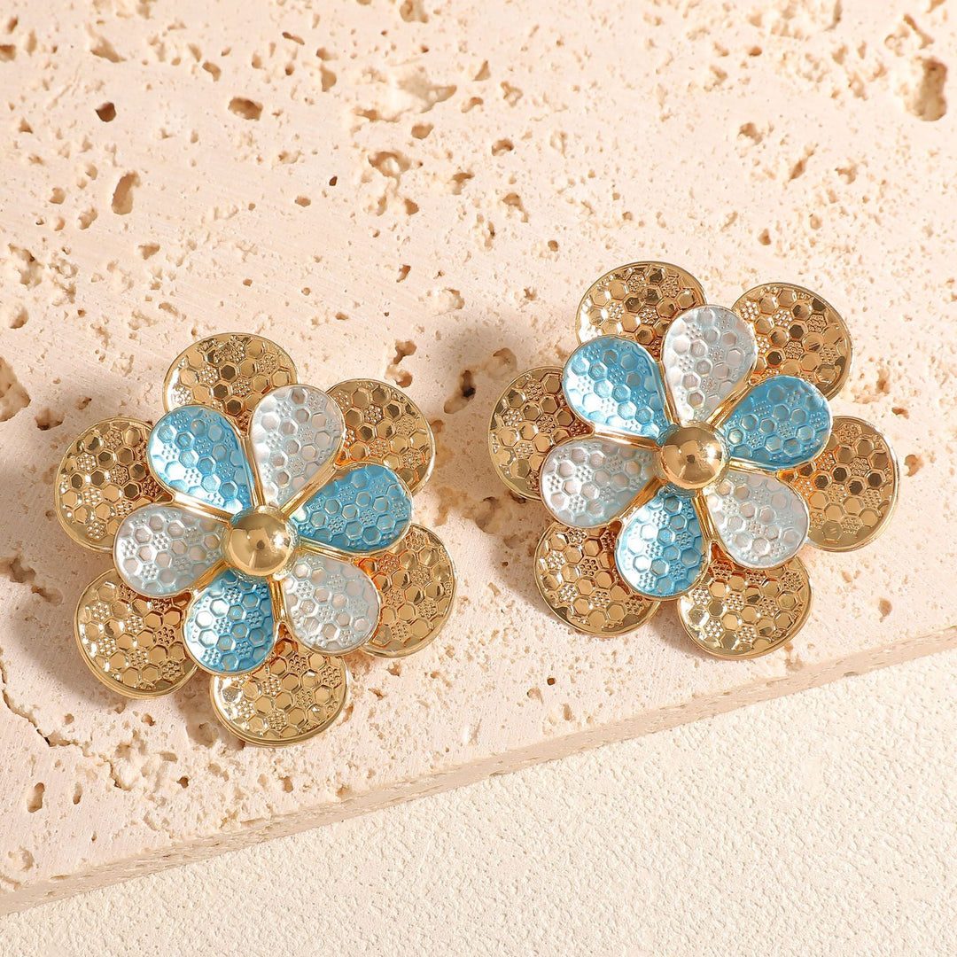 Ladies earrings in artistic floral pattern Nin Boutique