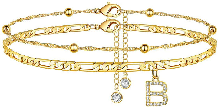 Women’s anklet with personalized pendant and sparkling zirconia elements Nin Boutique