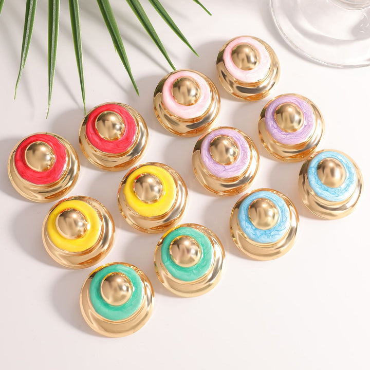 Women's earrings with shiny circles and elaborate color design Nin Boutique
