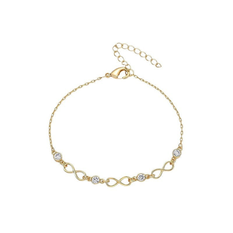 Women’s ankle bracelet with sparkling drops and delicate design Nin Boutique