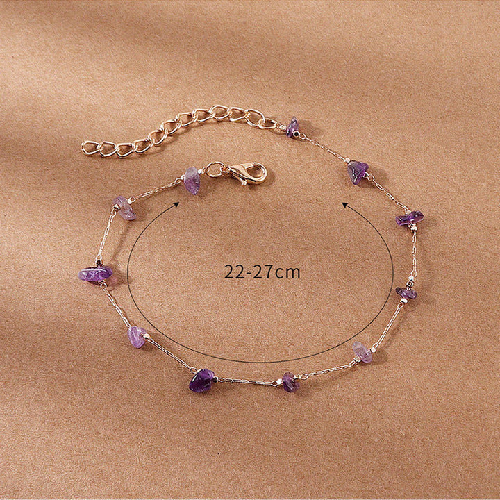 Women anklets with natural gemstone decor and fine link design Nin Boutique