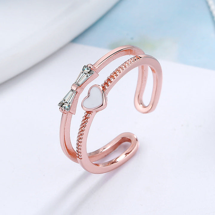 Women's Ring with elegant bow and heart design Nin Boutique