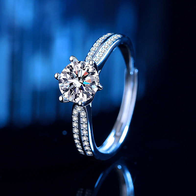 Ladies engagement ring with sparkling zircon and elegant details Nin Boutique