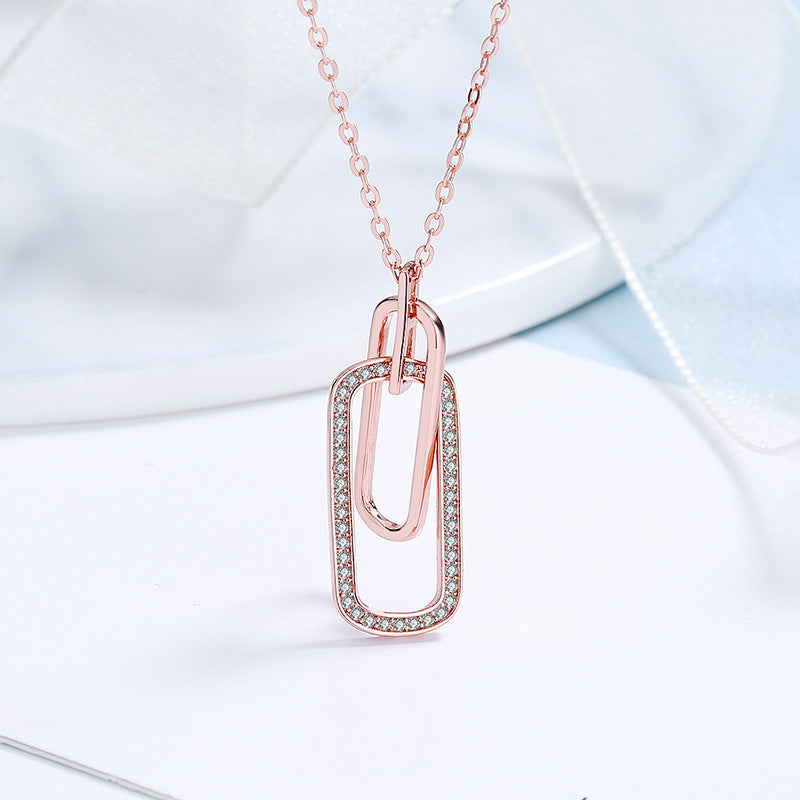 Women’s necklace with double twisted design and sparkling accents Nin Boutique