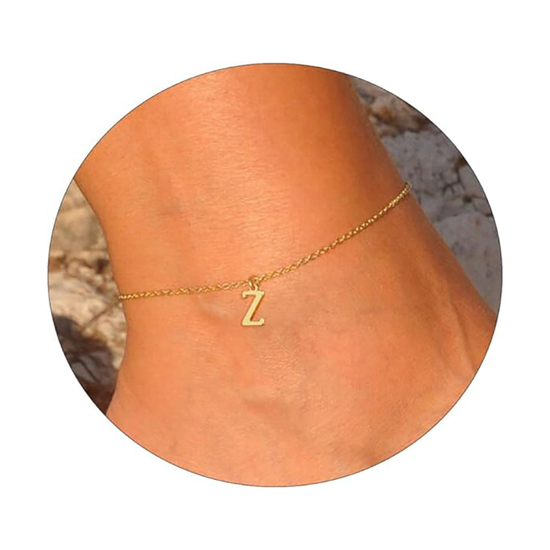 Women's ankle bracelet with personalized initial Nin Boutique