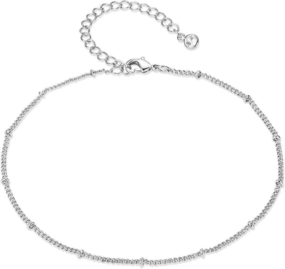 Women ankle bracelet with delicate link design and sparkling details Nin Boutique