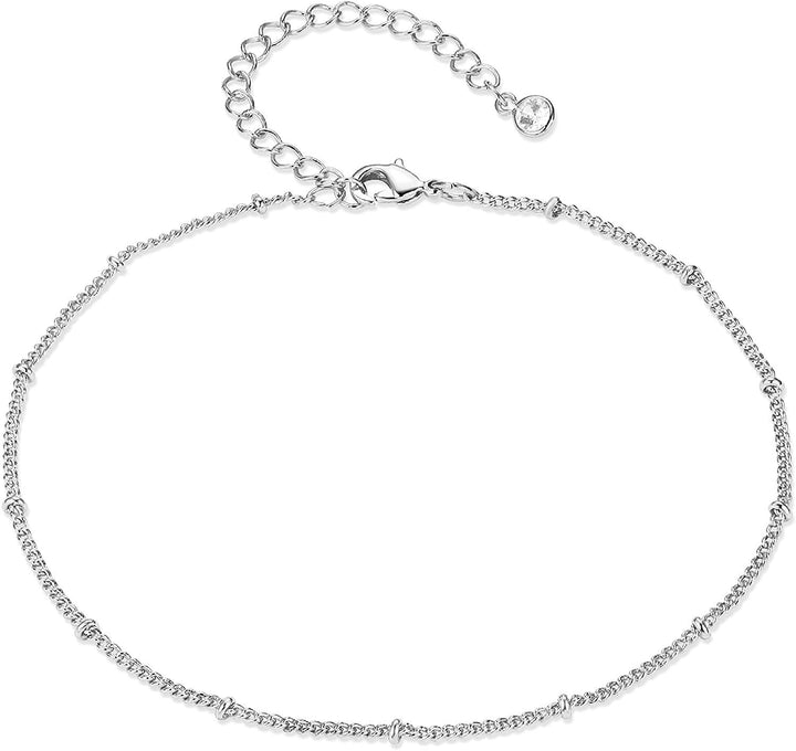 Women ankle bracelet with delicate link design and sparkling details Nin Boutique