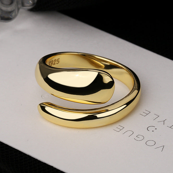 Women's open ring with modern wave design Nin Boutique
