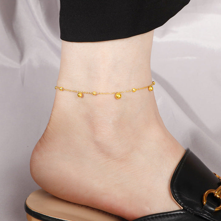 Ladies delicate anklet with elegant ball design Nin Boutique