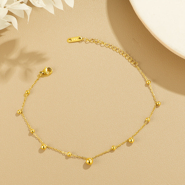Ladies delicate anklet with elegant ball design Nin Boutique