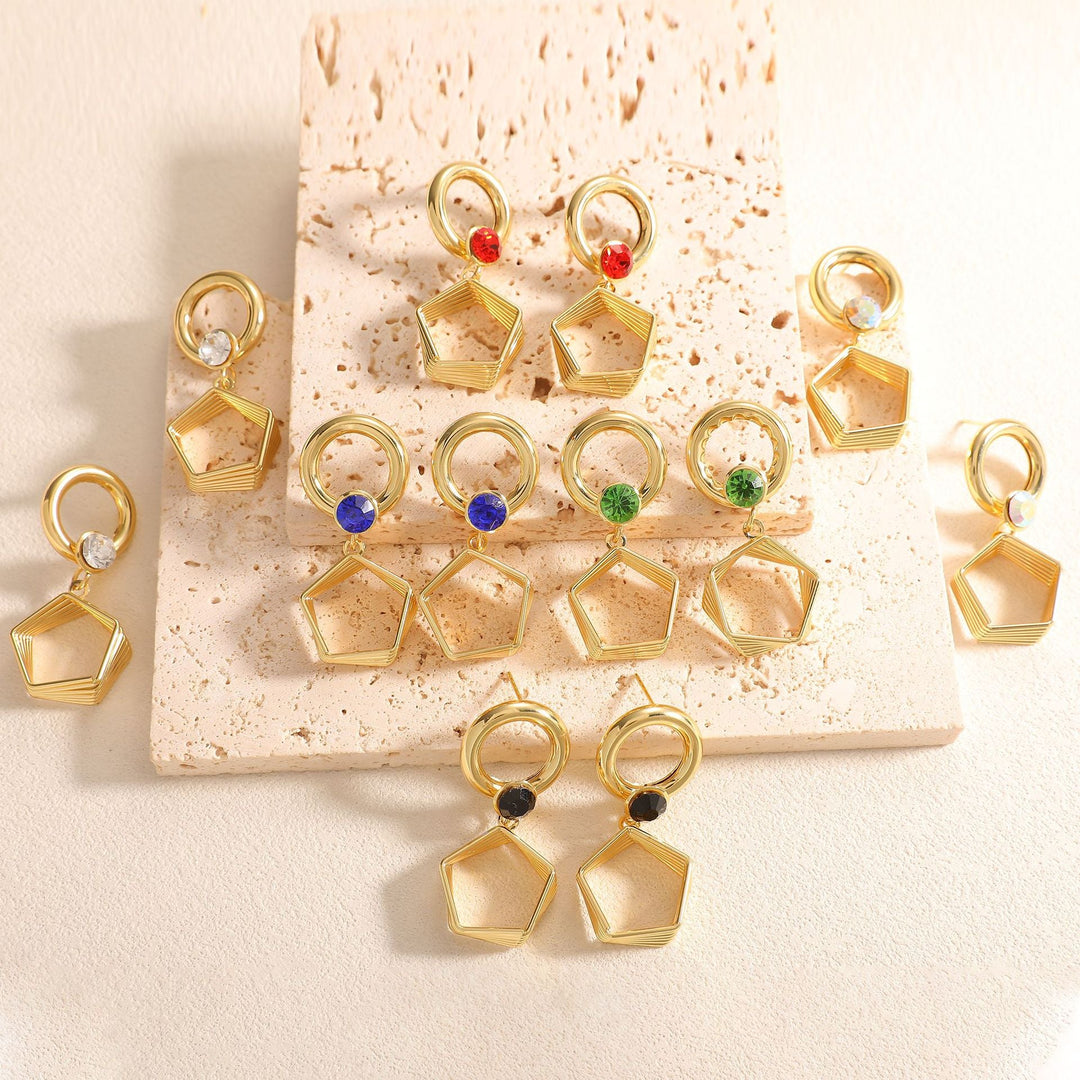 Women's earrings in modern hexagon design Nin Boutique