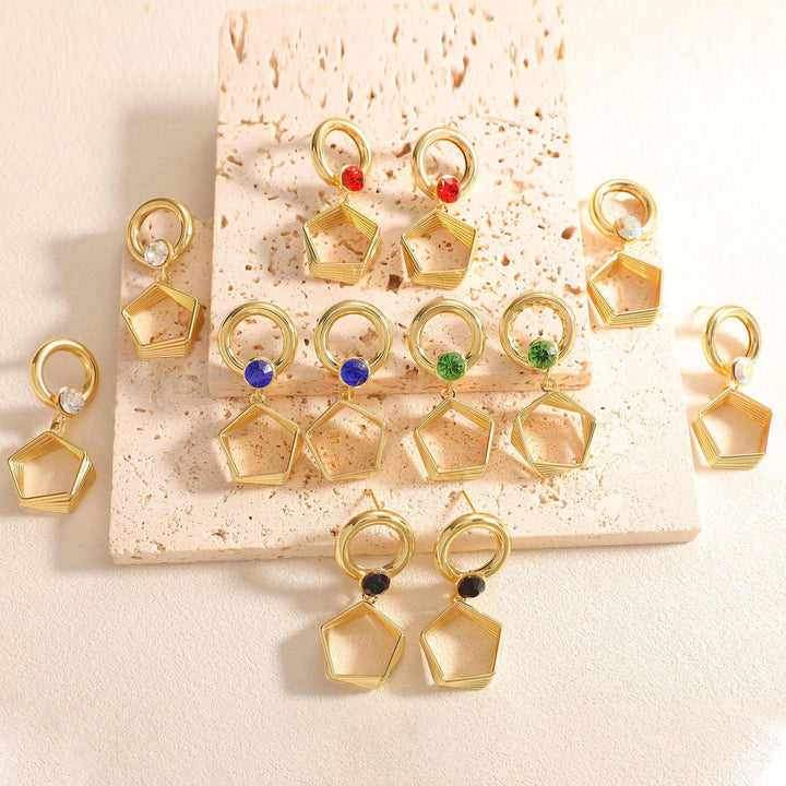 Women's earrings in modern hexagon design Nin Boutique