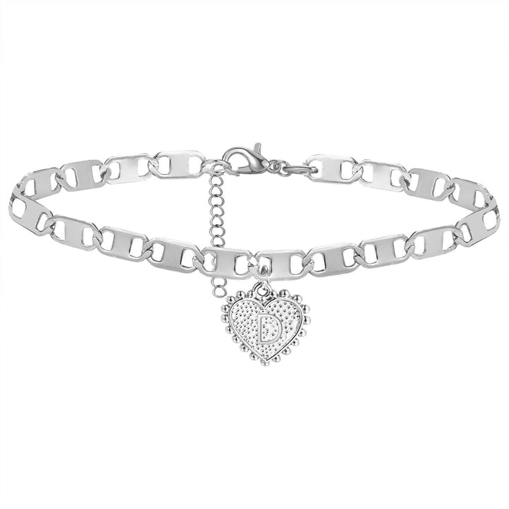 Women's ankle bracelet with a delicate heart pendant and elegant link design Nin Boutique