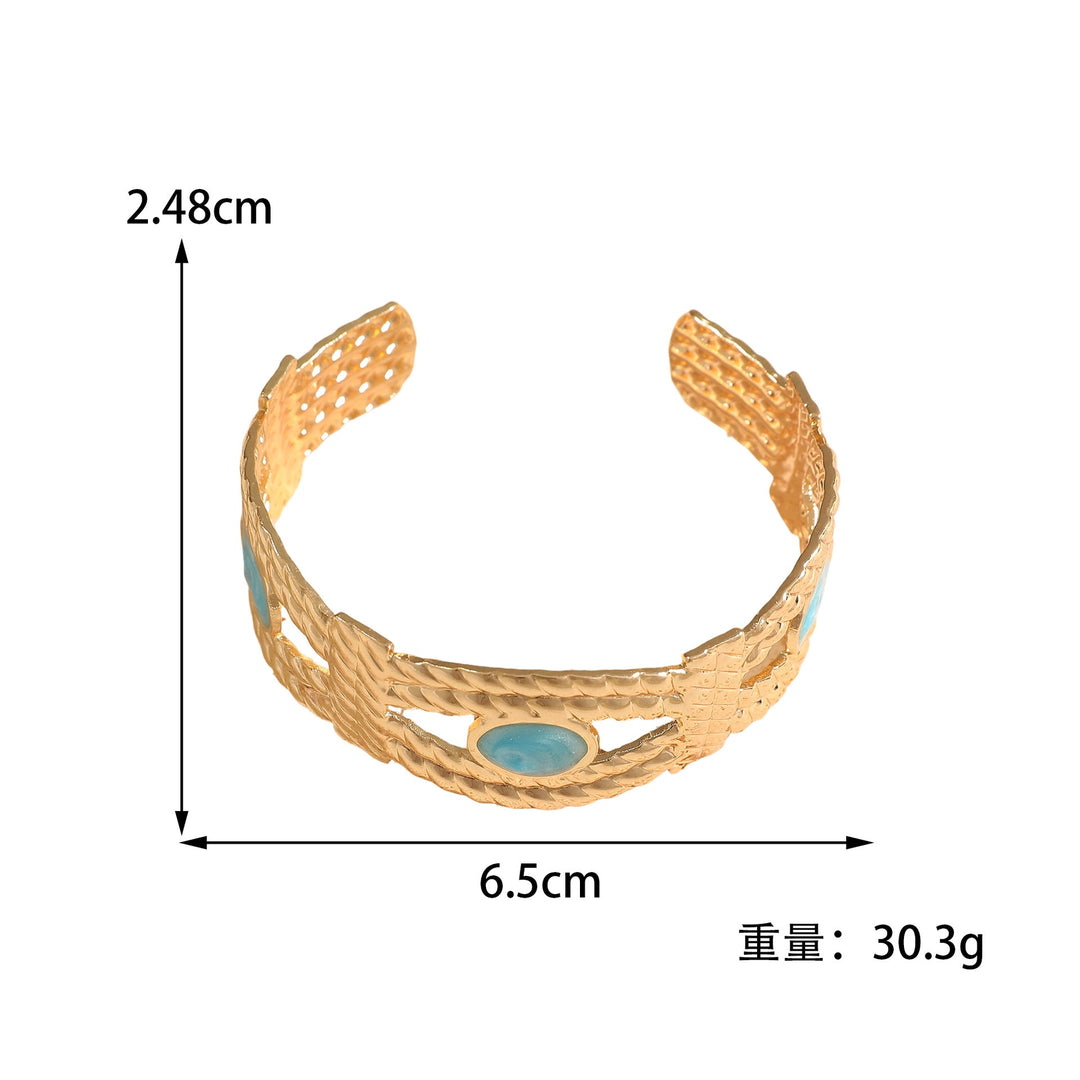 Women Open Bangle with Artistic Braided Pattern Nin Boutique