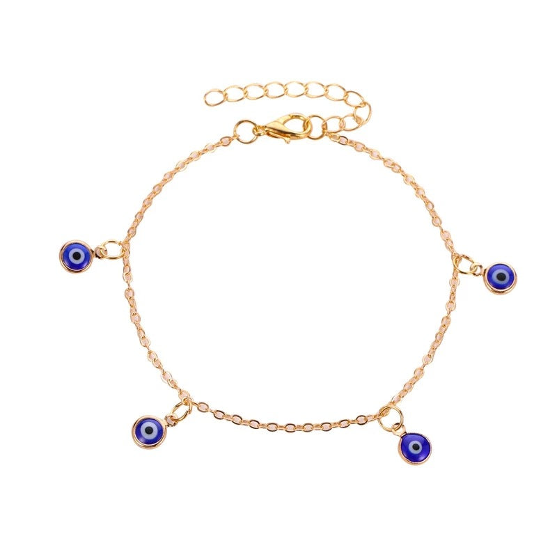 Women's ankle bracelet with protective eye charms Nin Boutique
