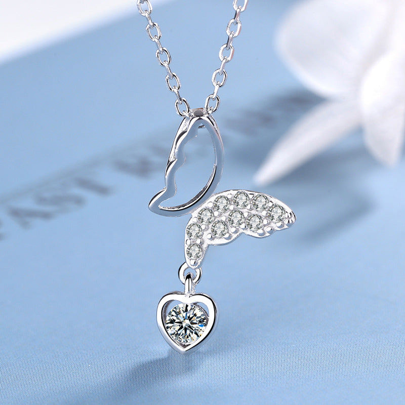 Women’s necklace with romantic heart and moon pendant Nin Boutique
