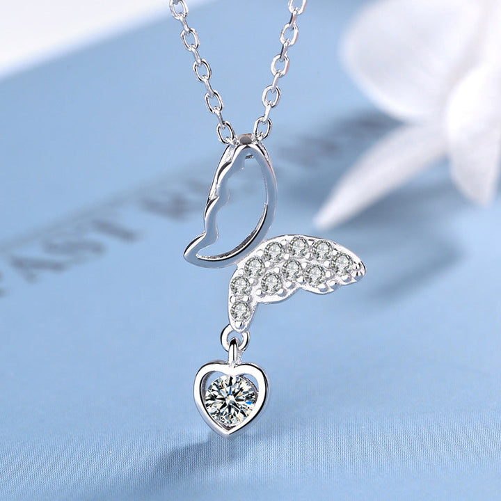 Women’s necklace with romantic heart and moon pendant Nin Boutique